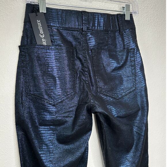 NWT Juicy Couture Navy Black Metallic Snake Print Pull On Jegging 26 - Picture 8 of 14